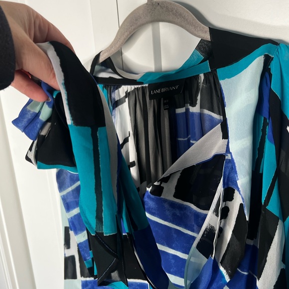 FINAL SALE Lane Bryant Geometric Sheer Long Sleeve Blouse Womens Plus Size 18 20 - Picture 4 of 7